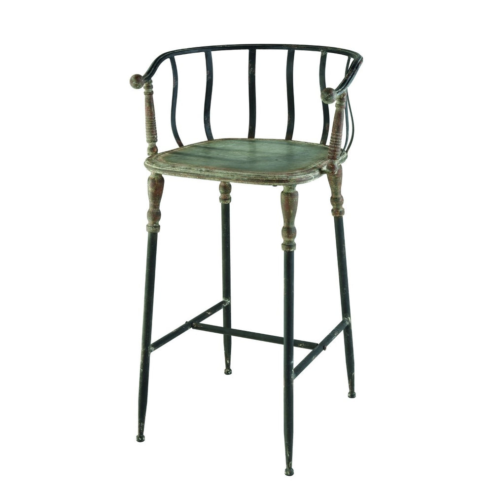 Atlas Yonkers Metal Bar Stool - Stylish Industrial Design with Galvanized Finish for Versatile Seating SE11063-01