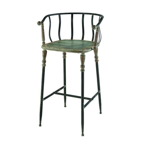 Atlas Yonkers Metal Bar Stool - Stylish Industrial Design with Galvanized Finish for Versatile Seating SE11063-01