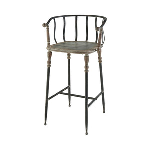 Atlas Yonkers Metal Bar Stool - Stylish Industrial Design with Galvanized Finish for Versatile Seating SE11063-01