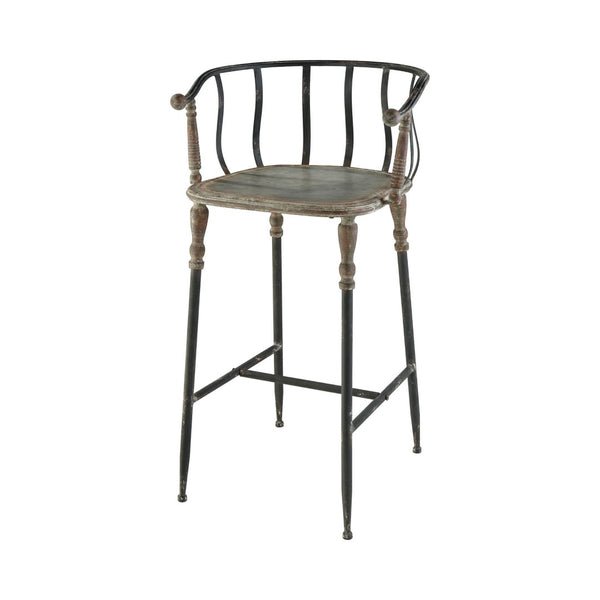 Atlas Yonkers Metal Bar Stool - Stylish Industrial Design with Galvanized Finish for Versatile Seating SE11063-01