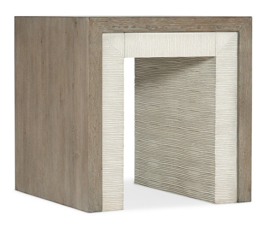 Hooker Furniture Serenity Malibu Gray Washed Oak End Table With Soft-Close Drawer, Weathered Cottage Charm, 26" L 6350-80213-95