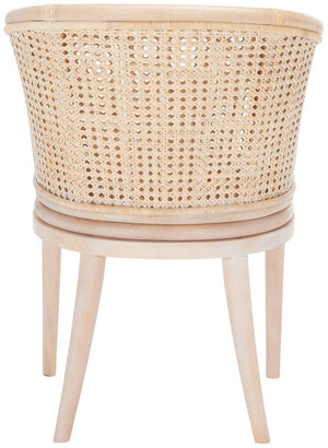 Safavieh Sistine Arm Chair W/ Cushion XII23 Natural White Wash / White Cushion Wood SEA4020A