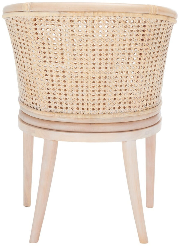 Safavieh Sistine Arm Chair W/ Cushion XII23 Natural White Wash / White Cushion Wood SEA4020A