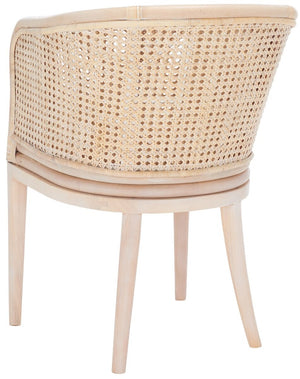 Safavieh Sistine Arm Chair W/ Cushion XII23 Natural White Wash / White Cushion Wood SEA4020A