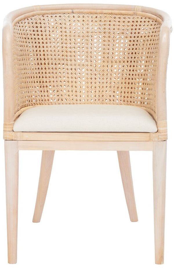 Safavieh Sistine Arm Chair W/ Cushion XII23 Natural White Wash / White Cushion Wood SEA4020A