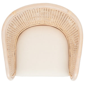 Safavieh Sistine Arm Chair W/ Cushion XII23 Natural White Wash / White Cushion Wood SEA4020A