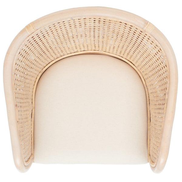 Safavieh Sistine Arm Chair W/ Cushion XII23 Natural White Wash / White Cushion Wood SEA4020A