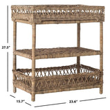 Ajani Accent Table Wicker 3 Tier Natural Rattan NC Coating Slimit Lacak