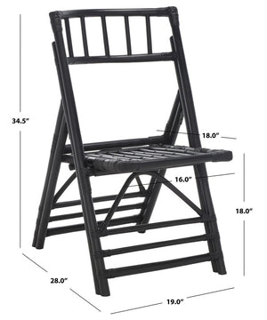 Safavieh Maja Rattan Folding Accent Chair - Set of 2 XII23 Black Rattan SEA7042A-SET2