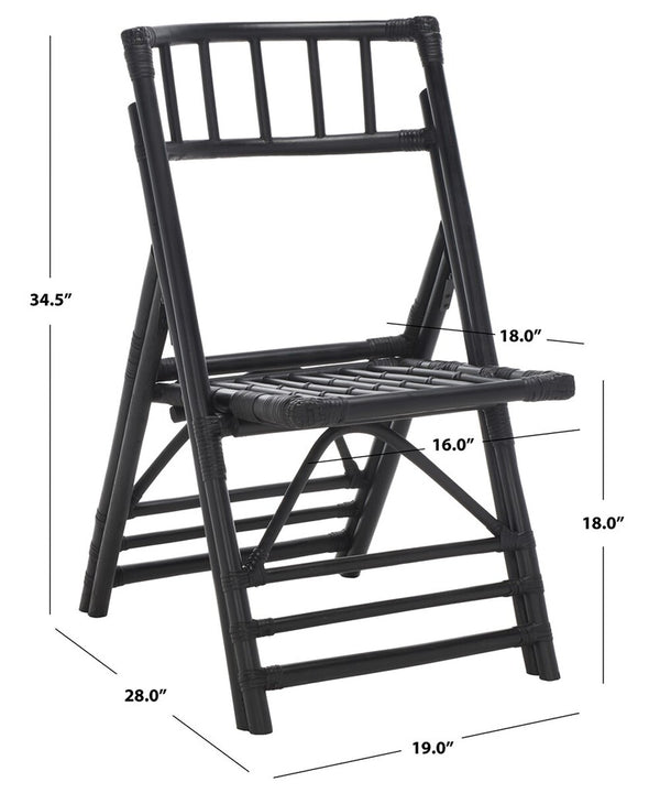 Safavieh Maja Rattan Folding Accent Chair - Set of 2 XII23 Black Rattan SEA7042A-SET2