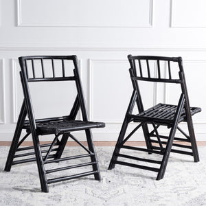 Safavieh Maja Rattan Folding Accent Chair - Set of 2 XII23 Black Rattan SEA7042A-SET2