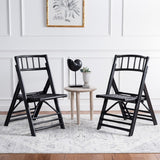 Safavieh Maja Rattan Folding Accent Chair - Set of 2 XII23 Black Rattan SEA7042A-SET2