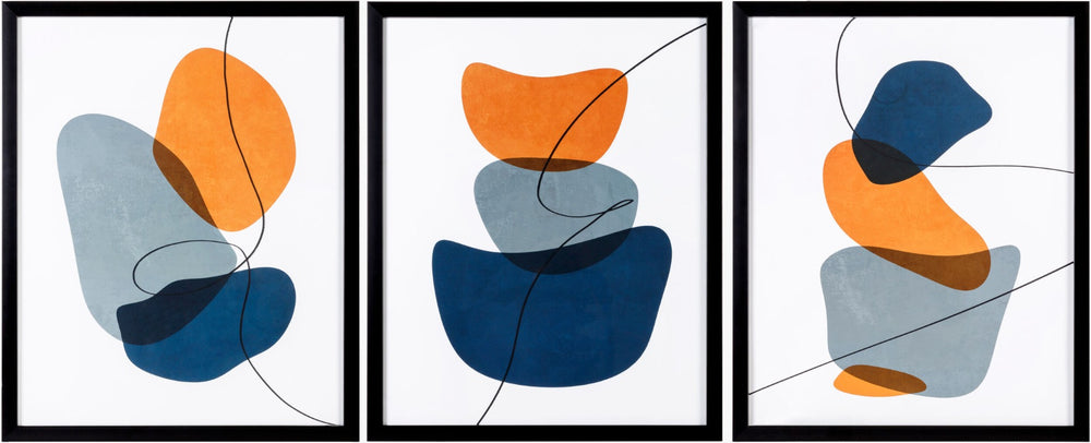Livabliss Sebastian Minimalist Framed Wall Art Set Three Panels for Modern Gallery Display SEB001-2117