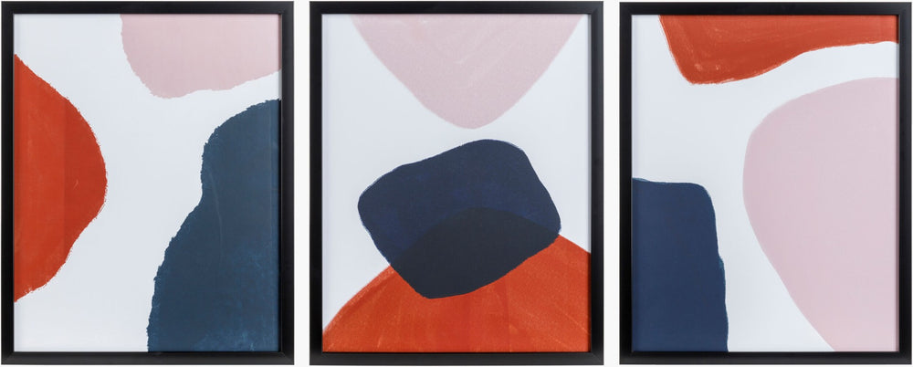 Livabliss Sebastian Set of Three Gallery Framed Wall Art Minimalist Living Room Accent Trio SEB002-2117
