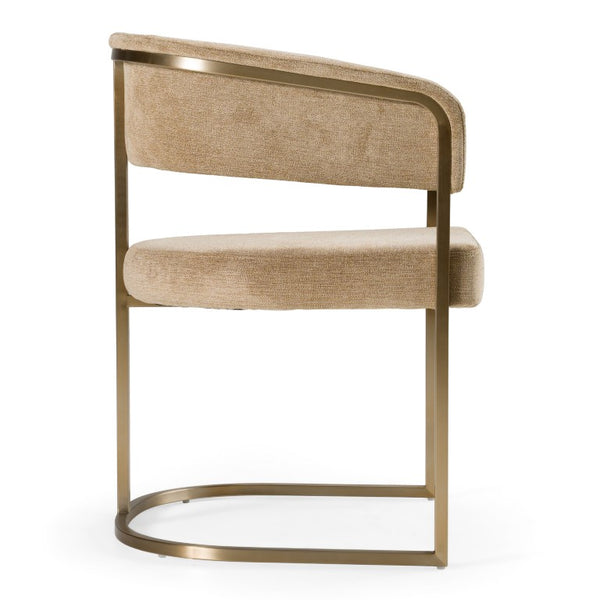 VIG Furniture Sebastian Modern Brown Upholstered Dining Chair With Antique Brass Frame, Plush Comfort, 275 Lb Capacity VGGA-6251CH-BRN
