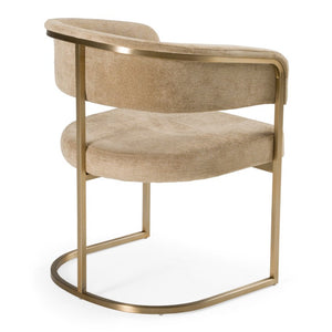 VIG Furniture Sebastian Modern Brown Upholstered Dining Chair With Antique Brass Frame, Plush Comfort, 275 Lb Capacity VGGA-6251CH-BRN