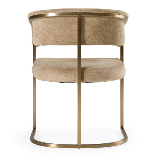VIG Furniture Sebastian Modern Brown Upholstered Dining Chair With Antique Brass Frame, Plush Comfort, 275 Lb Capacity VGGA-6251CH-BRN