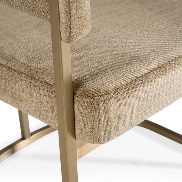VIG Furniture Sebastian Modern Brown Upholstered Dining Chair With Antique Brass Frame, Plush Comfort, 275 Lb Capacity VGGA-6251CH-BRN