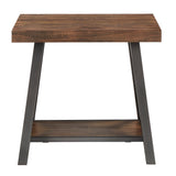 Homelegance By Top-Line Alastor Rustic X-Base End Table with Shelf Brown MDF