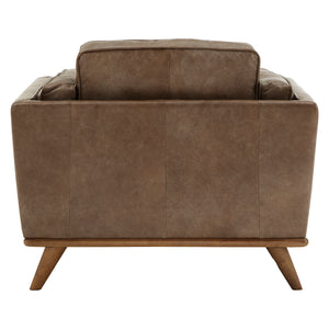 Homelegance By Top-Line Knox Dark Oak and Tan Oxford Leather Chair Tan Leather