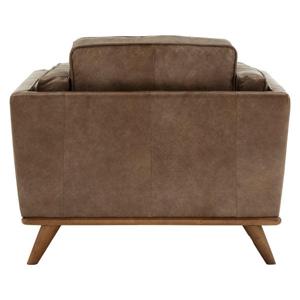 Homelegance By Top-Line Knox Dark Oak and Tan Oxford Leather Chair Tan Leather