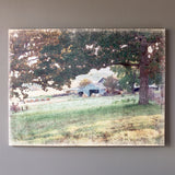 Distressed Watercolor Barn Print On Canvas EWA00893 Park Hill