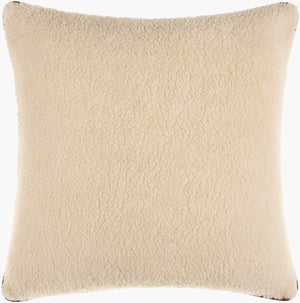 Surya Shepherd 18"X18" Rustic Faux Fur Accent Pillow - Cozy Polyester & Cotton Decor For Timeless Charm Cream Polyester,Cotton Seh001-1818p
