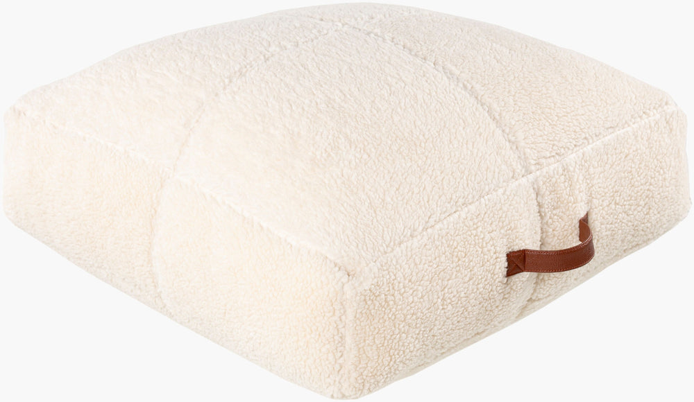 Surya Shepherd Lodge Rustic 24"L X 24"W Floor Pillow – Cozy, Durable Comfort For Any Space Upgrade! Cream Polyester,Cotton,Polyester,Polyfill Seh003-24246