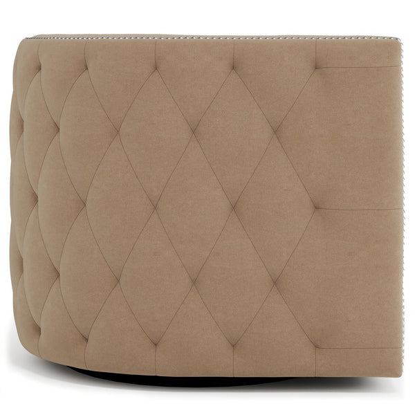 Bernhardt Bernhardt Palazzo Fabric Swivel Chair With Barrel Back, Nailhead Trim & Tufted Curved Comfort B2122SA
