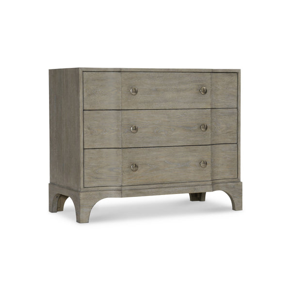 Bernhardt Bernhardt Albion Nightstand With Soft-Close Drawers, Usb Charging, Pewter White Oak Finish, 36.5" W 311230