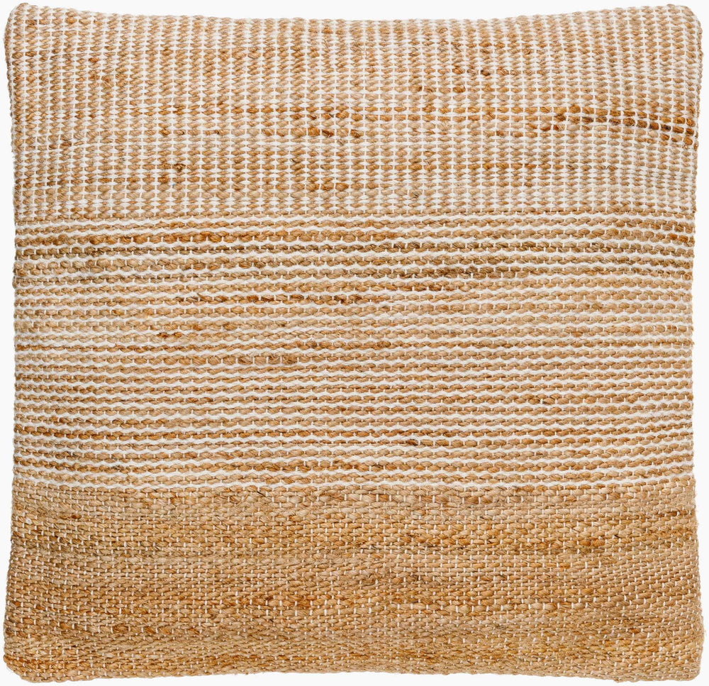 Surya Salem Cozy 18"L X 18"W Rustic Accent Pillow - Jute, Cotton & Wool Blend For Homey Comfort & Style Beige Jute,Wool,Cotton Sem001-1818