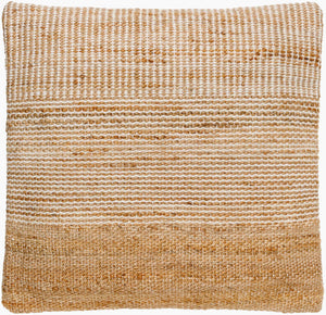 Surya Salem Cozy 18"L X 18"W Rustic Accent Pillow - Jute, Cotton & Wool Blend For Homey Comfort & Style Beige Jute,Wool,Cotton Sem001-1818
