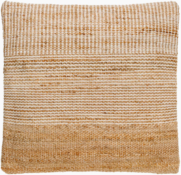Surya Salem Cozy 18"L X 18"W Rustic Accent Pillow - Jute, Cotton & Wool Blend For Homey Comfort & Style Beige Jute,Wool,Cotton Sem001-1818