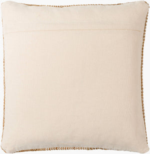 Surya Salem Cozy 18"L X 18"W Rustic Accent Pillow - Jute, Cotton & Wool Blend For Homey Comfort & Style Beige Jute,Wool,Cotton Sem001-1818