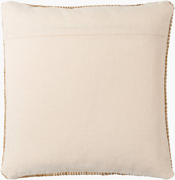 Surya Salem Cozy 18"L X 18"W Rustic Accent Pillow - Jute, Cotton & Wool Blend For Homey Comfort & Style Beige Jute,Wool,Cotton Sem001-1818