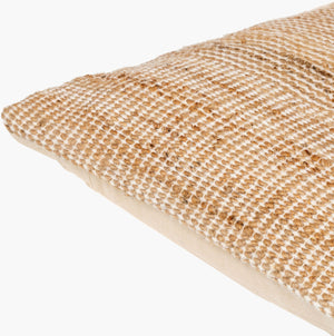 Surya Salem Cozy 18"L X 18"W Rustic Accent Pillow - Jute, Cotton & Wool Blend For Homey Comfort & Style Beige Jute,Wool,Cotton Sem001-1818
