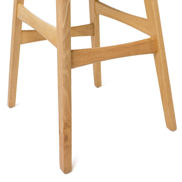 English Elm Christopher Knight Home® - Bar Stool Set Of 2 - Elegant Mid-Century Modern Design With Light Beige Upholstery & Oak Finish 58922.00LBE