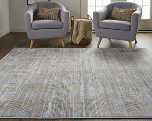 Feizy Rugs Laina Low-pile Distressed Area Rug - Versatile, Easy-care Design For Modern And Rustic Spaces Taupe,Silver,Tan Polyester,Polypropylene Lai39gafbge000j00