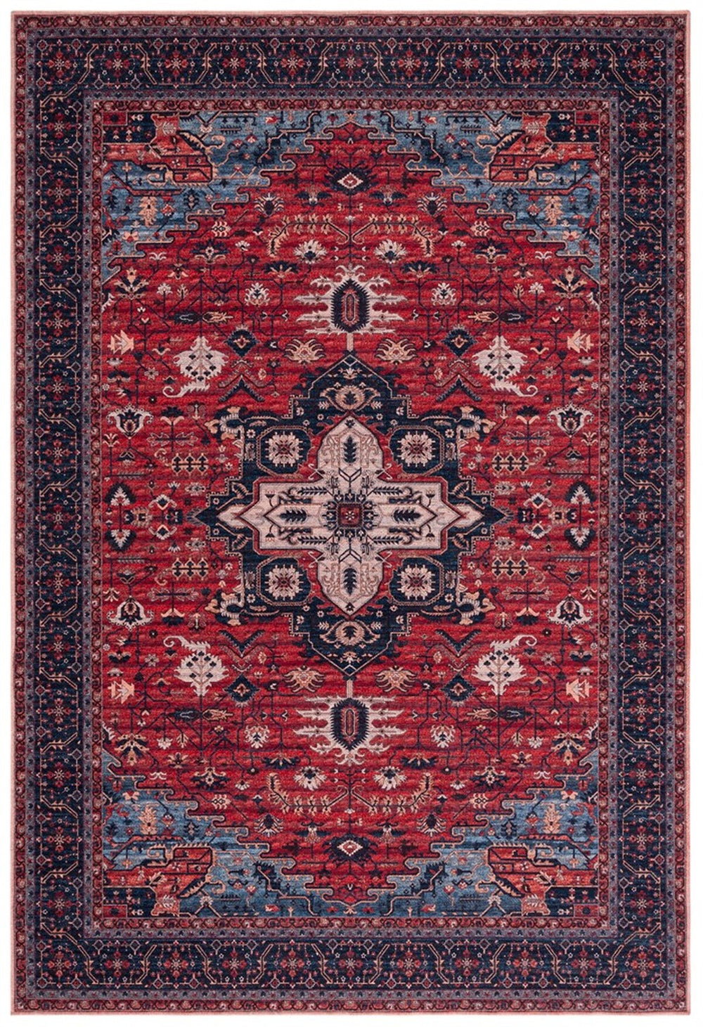 Safavieh Serapi 560 Power Loomed Transitional Rug Red / Navy 8' x 8' Square