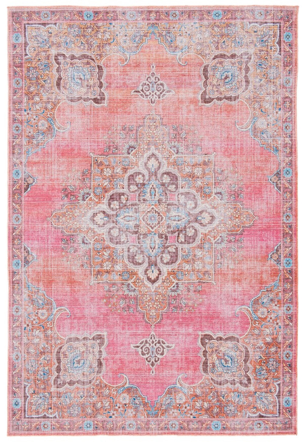 Safavieh Serapi 580 Power Loomed Transitional Rug Pink / Beige 8' x 8' Square
