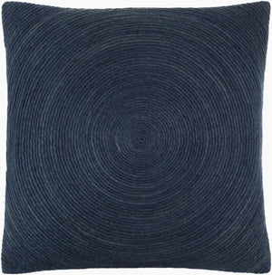 Surya Sequence 18" Contemporary Accent Pillow - Stylish Wool & Cotton Decor For Modern Living Spaces Midnight Blue Wool,Cotton Seq002-2222d