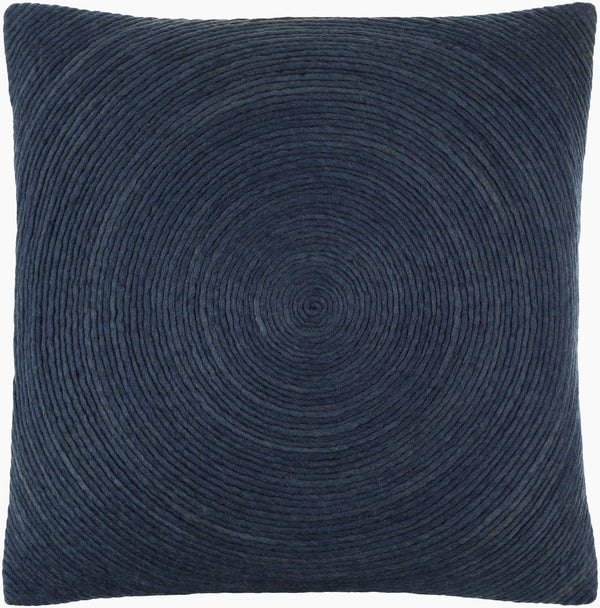 Surya Sequence 18" Contemporary Accent Pillow - Stylish Wool & Cotton Decor For Modern Living Spaces Midnight Blue Wool,Cotton Seq002-2222d