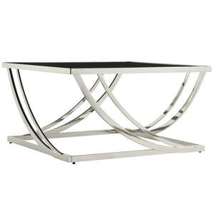 Homelegance By Top-Line Amiyah Steel Arch Square Coffee Table Silver Iron