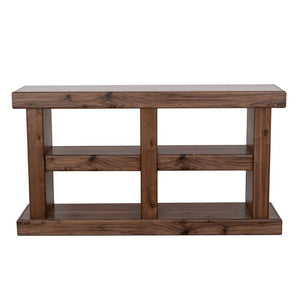 Origins Sequoia Rustic-Modern Console Table in Warm Walnut Veneer — Fully Assembled, Open-Frame Storage and Display (60") 60"W x 15"D x 32.75"H RL9500-15