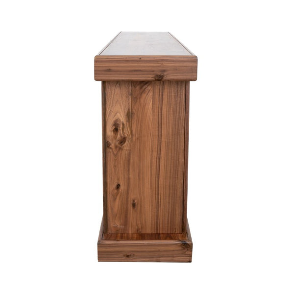 Origins Sequoia Rustic-Modern Console Table in Warm Walnut Veneer — Fully Assembled, Open-Frame Storage and Display (60") 80"W x 15"D x 32.75"H RL9500-10