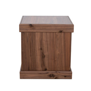 Origins Sequoia Walnut End Table with Open Shelf — Rustic-Modern Cube Accent, Fully Assembled, Compact 24.5" RL9500-62