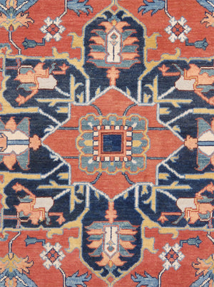 Pasargad Home Serapi Hand-knotted Wool Area Rug - Traditional Medallion Design In Rustic Colors   Ser-2034 9x12