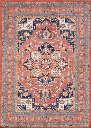 Pasargad Home Serapi Hand-knotted Wool Area Rug - Traditional Medallion Design In Rustic Colors   Ser-2035 10x14