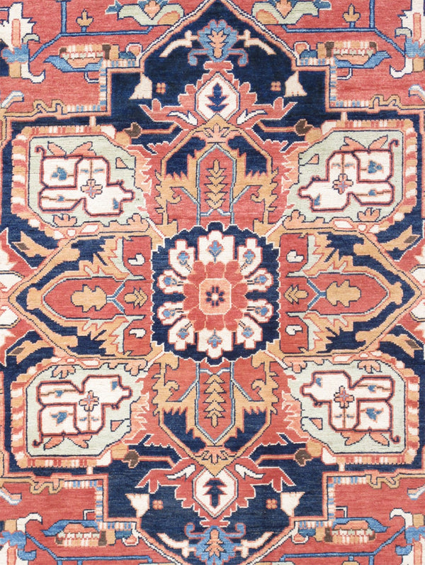Pasargad Home Serapi Hand-knotted Wool Area Rug - Traditional Medallion Design In Rustic Colors   Ser-2035 10x14