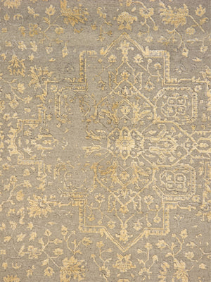 Pasargad Home Transitional Hand-knotted Silver Area Rug - Luxury Bamboo Silk & Wool Elegance   Ser-2167 9x12